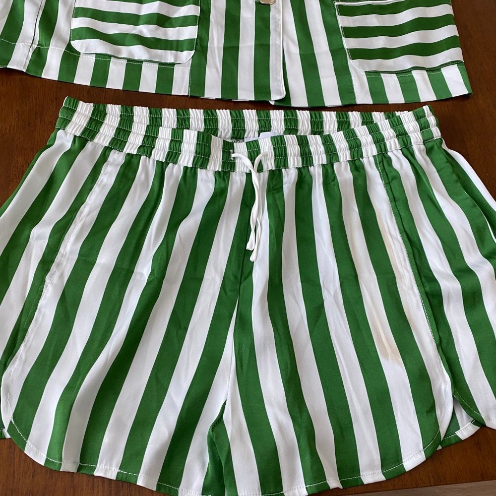 Bed to Brunch Short Stripe Satin Pajamas - Picture 2 of 8